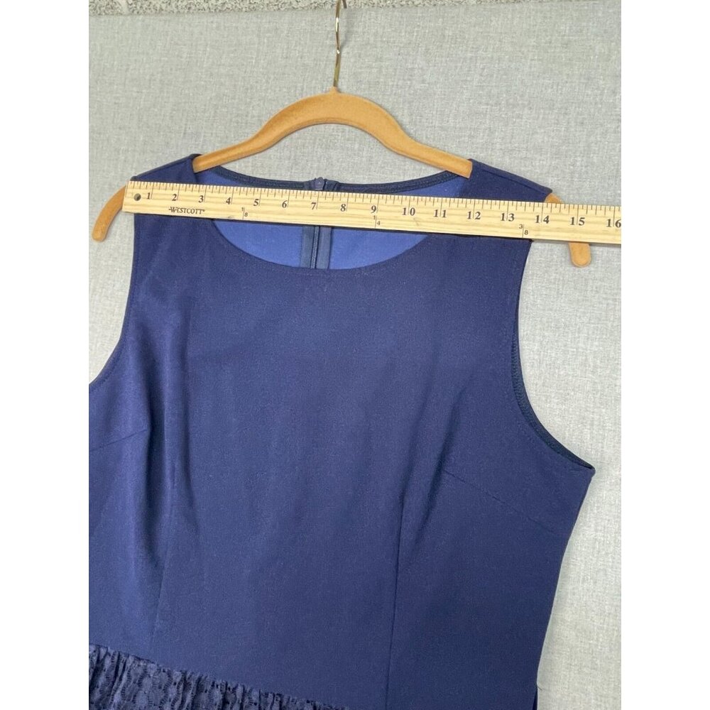 Women's Sleeveless Navy Blue Lace Midi Dress, Size - Picture 4 of 8